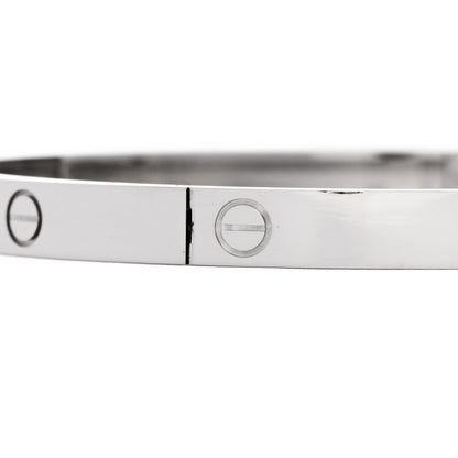 Cartier 18K White Gold LOVE Single Screw Bracelet 19 5 of 9