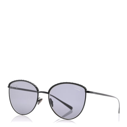 Chanel Metal Crystal Polarized Sunglasses 4258-B Black 1 of 8