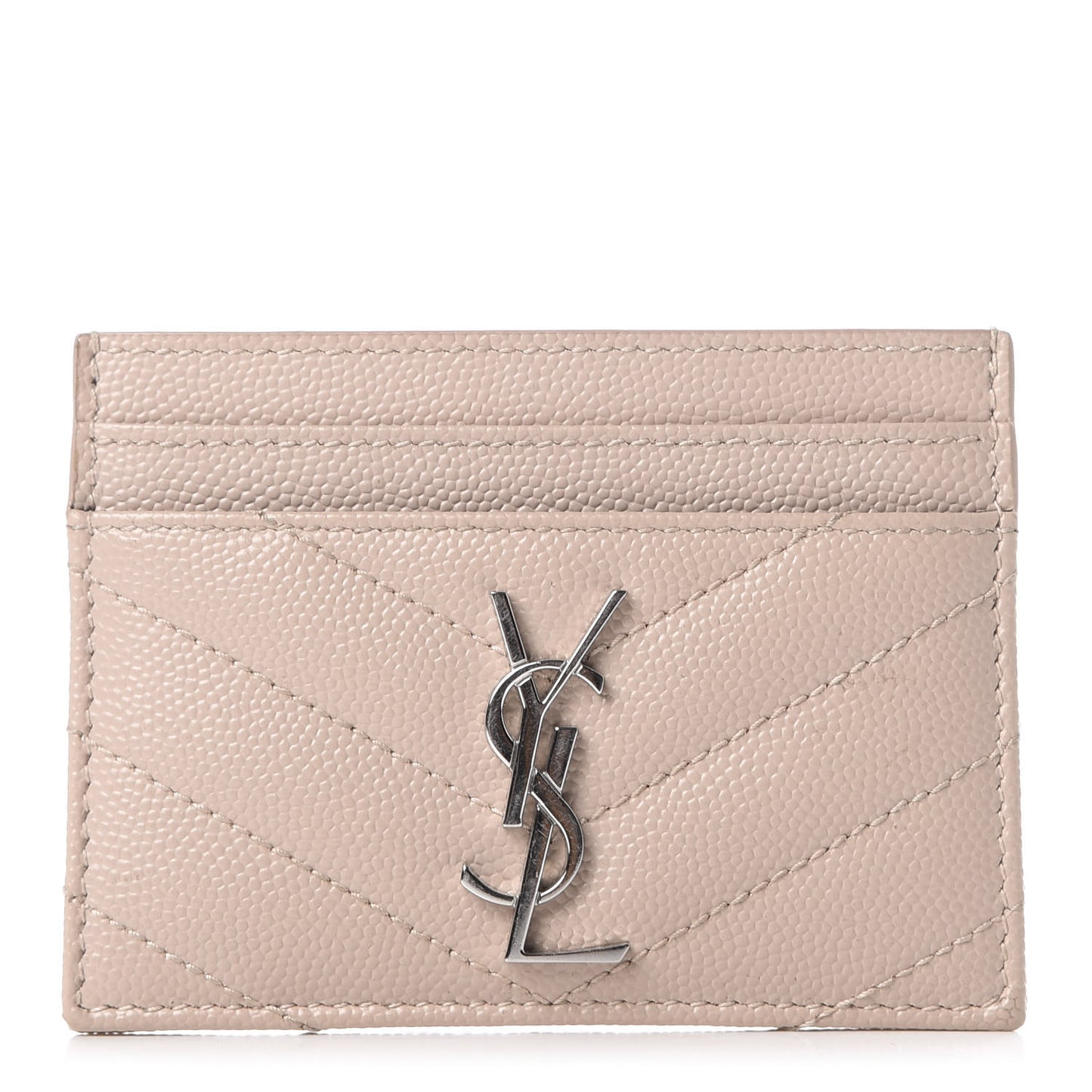 Grain De Poudre Matelasse Chevron Monogram Credit Card Case Marble Pink
