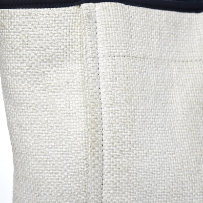 Chanel Woven Straw Raffia Extra Large Deauville Tote White Navy 16 of 17