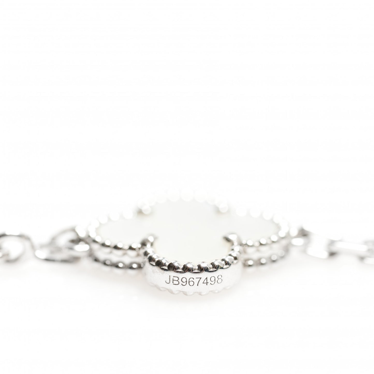 18K White Gold Mother of Pearl 5 Motifs Vintage Alhambra Bracelet