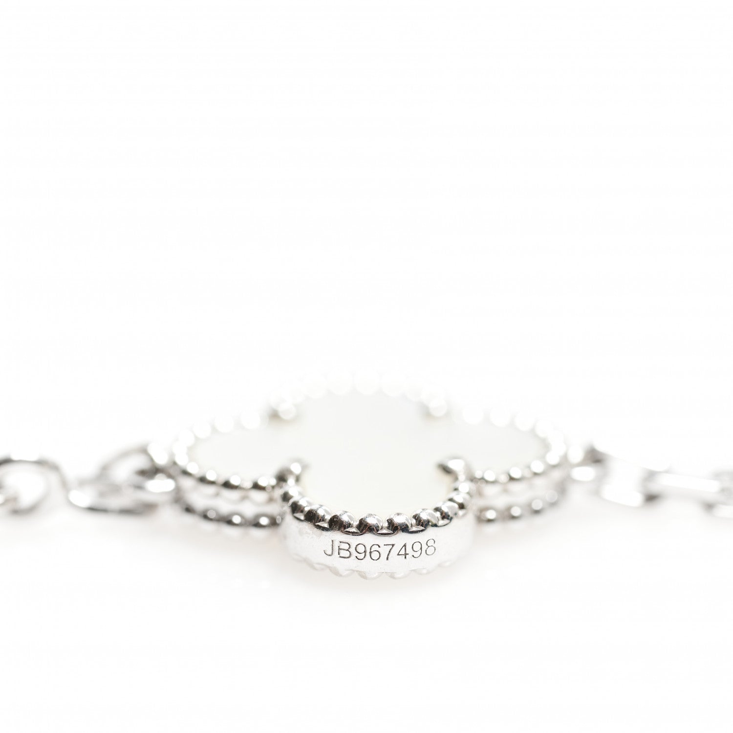 Van Cleef & Arpels 18K White Gold Mother of Pearl 5 Motifs Vintage Alhambra Bracelet 4 of 6