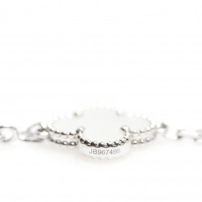 Van Cleef & Arpels 18K White Gold Mother of Pearl 5 Motifs Vintage Alhambra Bracelet 4 of 6