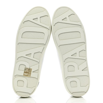 Prada Calfskin Logo Speech-Bubble Sneakers 35 White Black 5 of 9