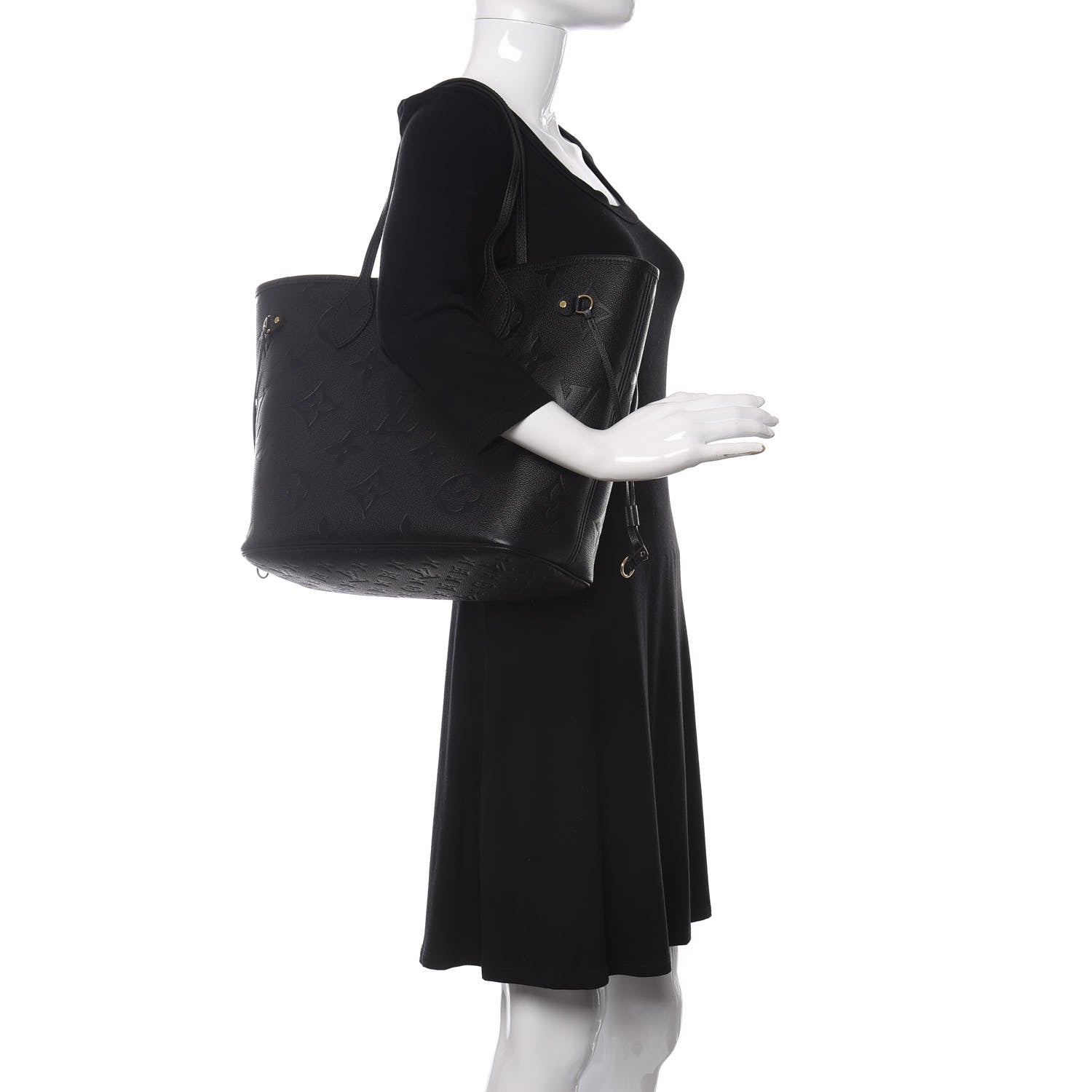 Louis Vuitton Empreinte Monogram Giant Neverfull MM Black 2 of 9