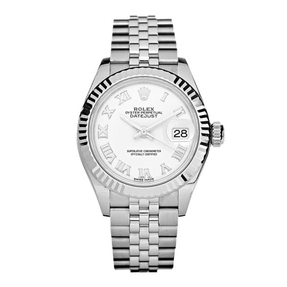 Rolex Stainless Steel 18K White Gold 28mm Oyster Perpetual Datejust Watch White 279174 1 of 8