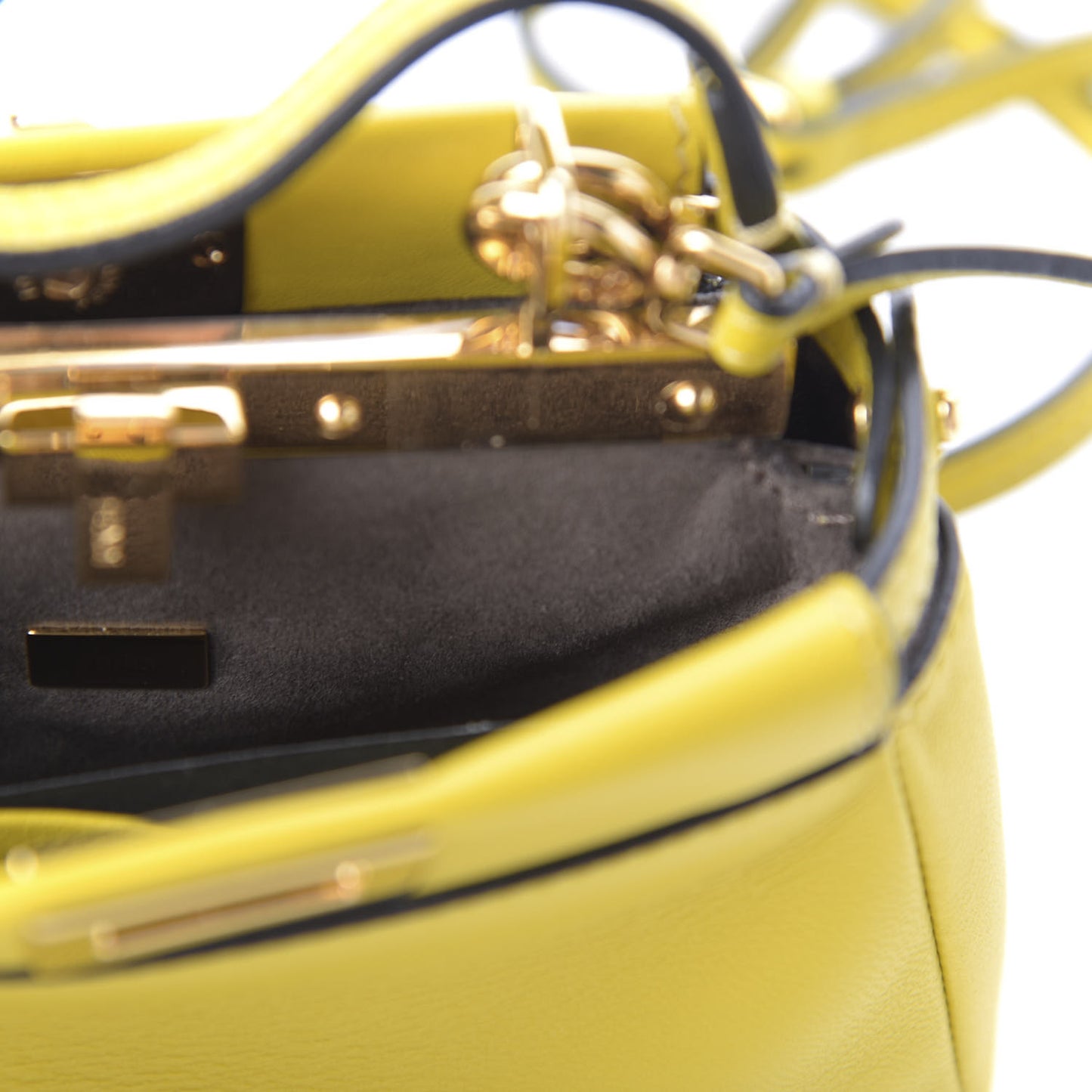 Shiny Nappa Micro Peekaboo Iconic Satchel Lime