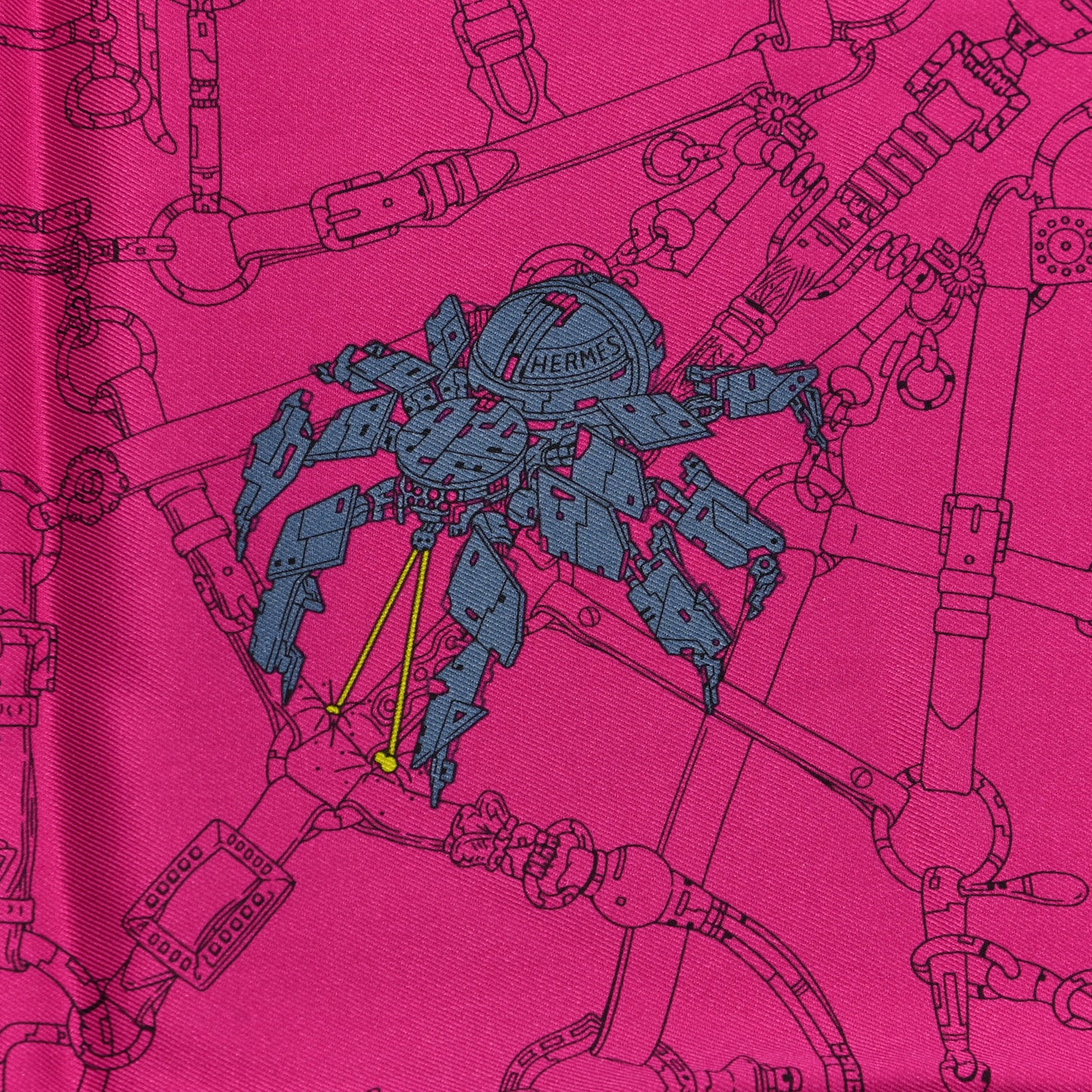 Silk Flamboyant Web Scarf 45 Rose Indien Marine