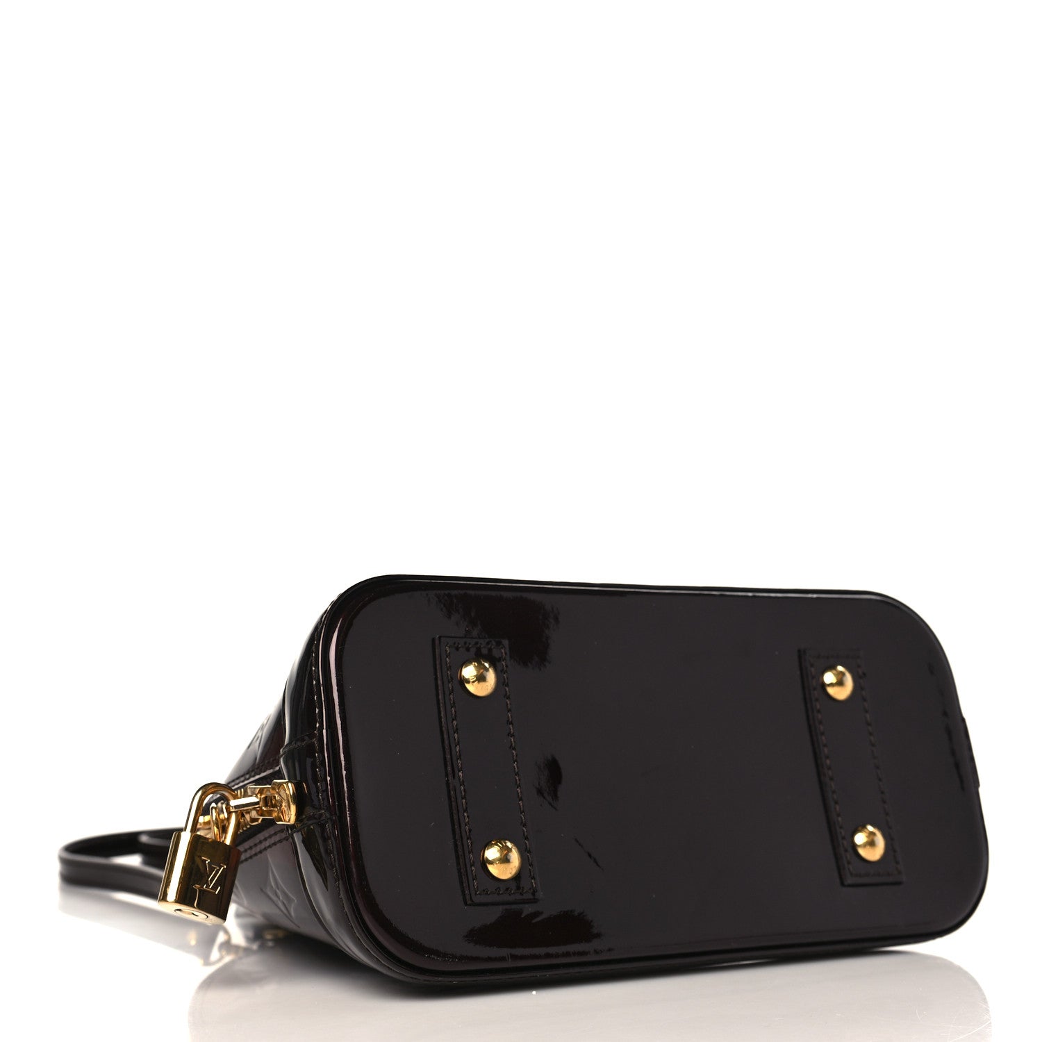 Louis Vuitton Vernis Rayures Alma BB Amarante 3 of 7