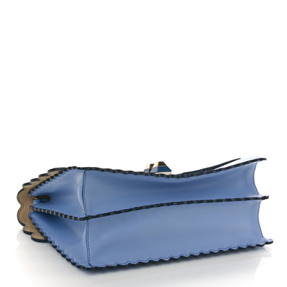 Fendi Vitello Liberty Scalloped Studded Kan I Shoulder Bag Azzurro Sky 4 of 8