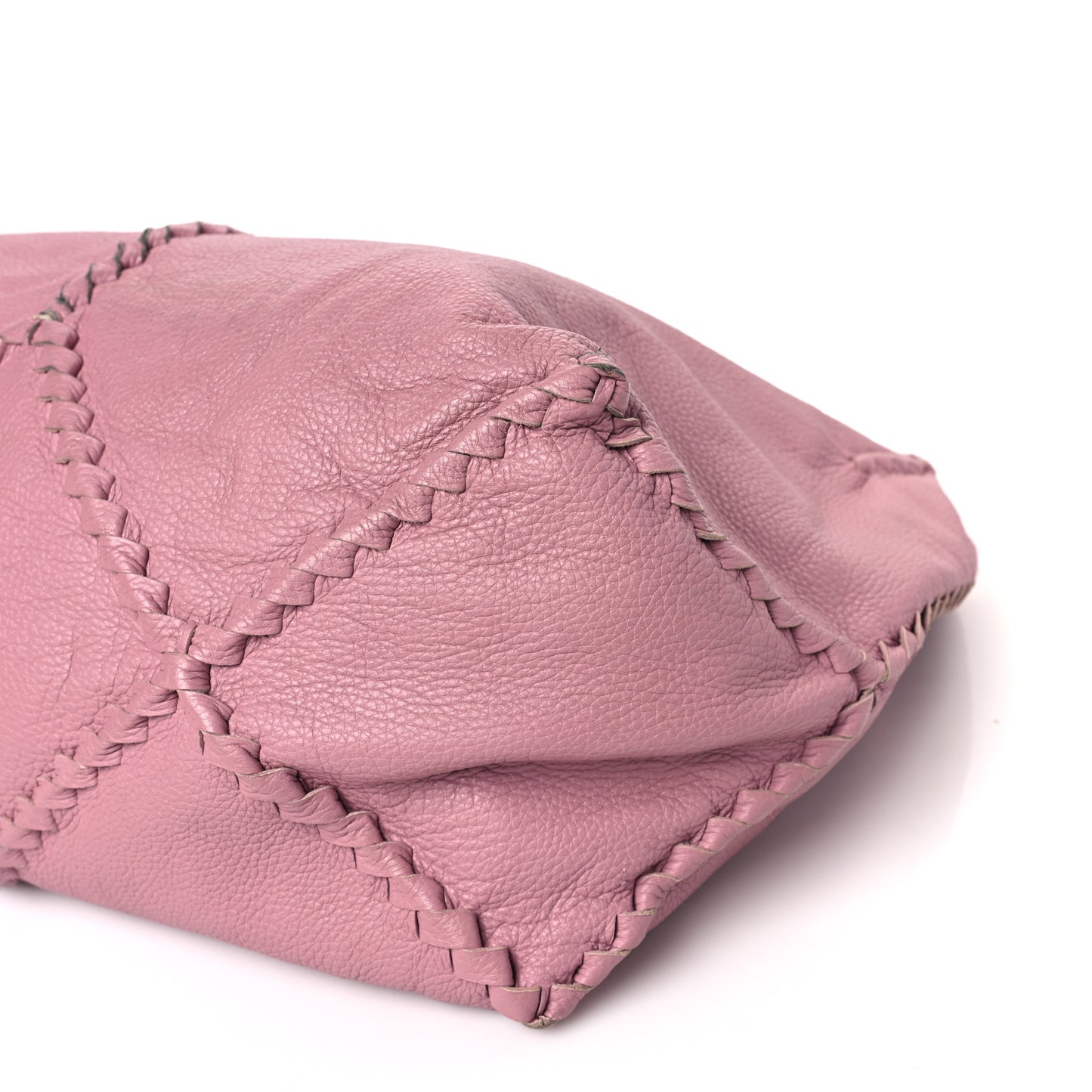 Washed Cervo Deerskin Large Hobo Rose Pink