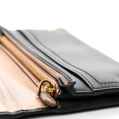 Prada Calfskin Continental Flap Wallet Black 8 of 9