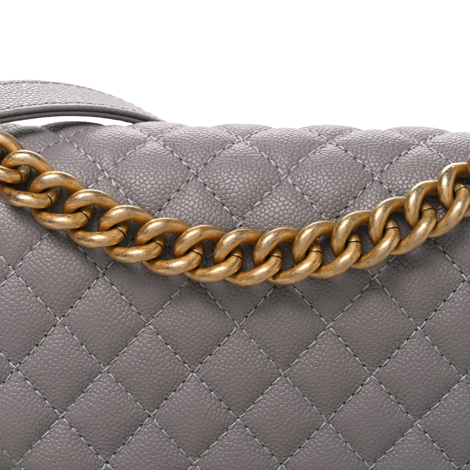 Chanel Caviar Quilted Chain Around Medium Boy Flap Grey 8 of 10
