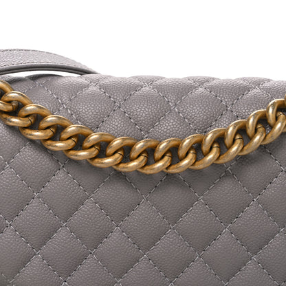 Chanel Caviar Quilted Chain Around Medium Boy Flap Grey 8 of 10