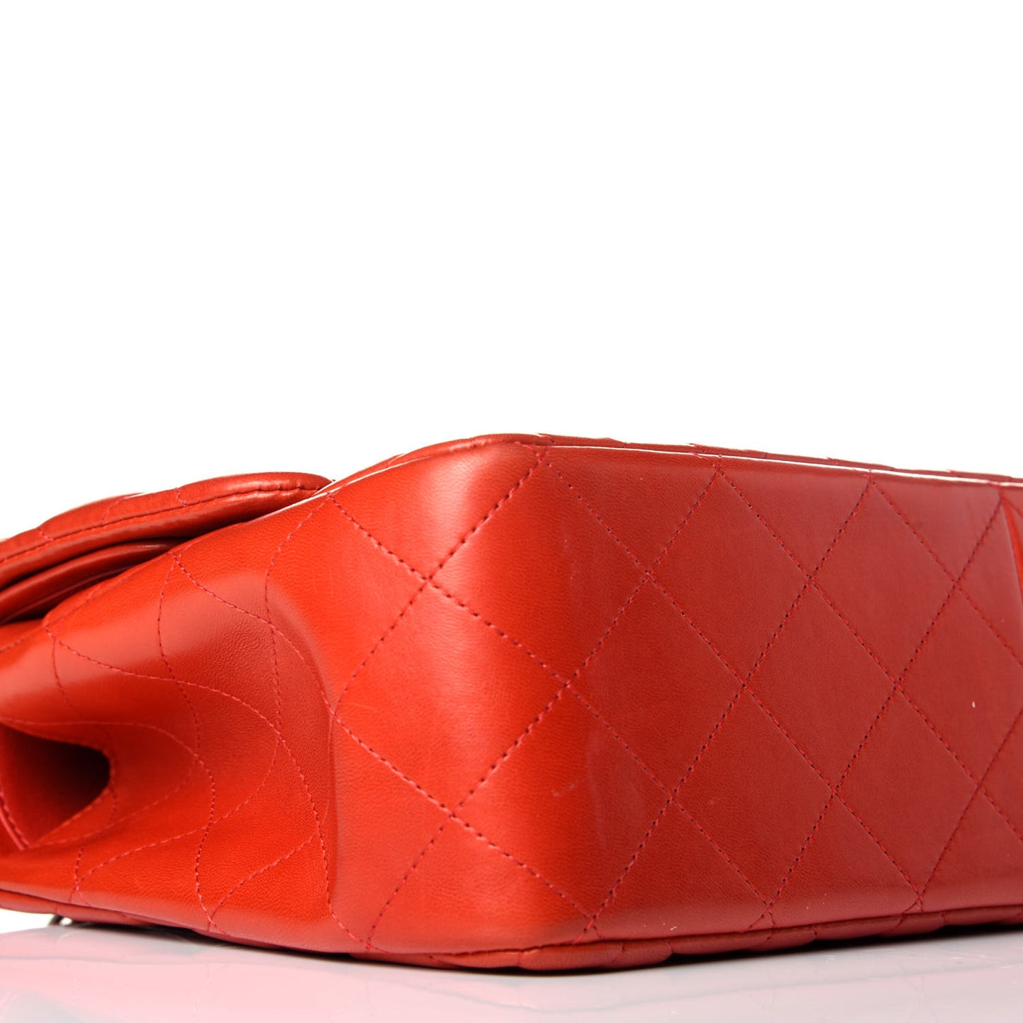 Lambskin Quilted Jumbo Double Flap Red