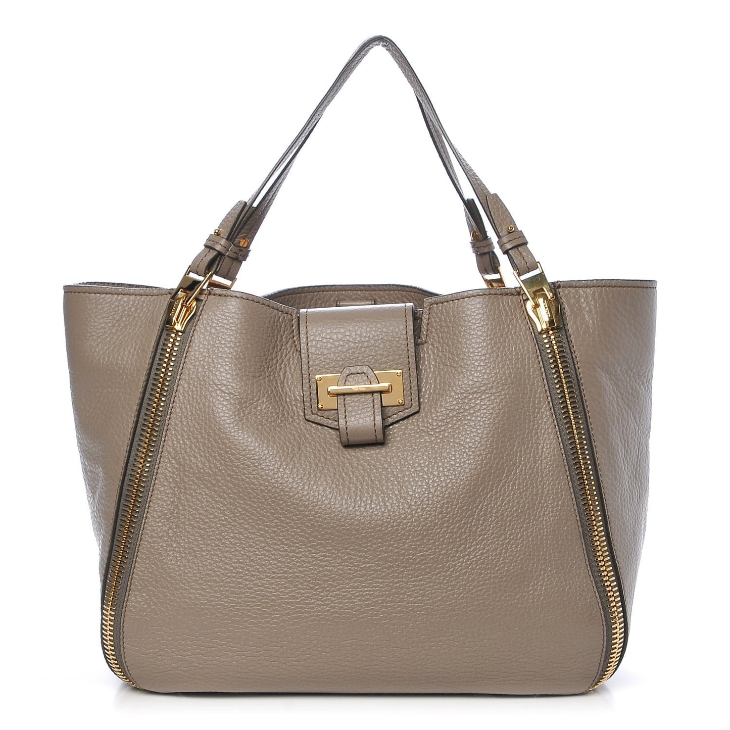 Grained Calfskin Medium Sedgwick Zipper Warm Taupe