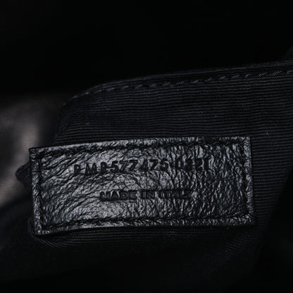 Saint Laurent Lambskin Quilted Medium Loulou Puffer Monogram Chain Satchel Black 7 of 10