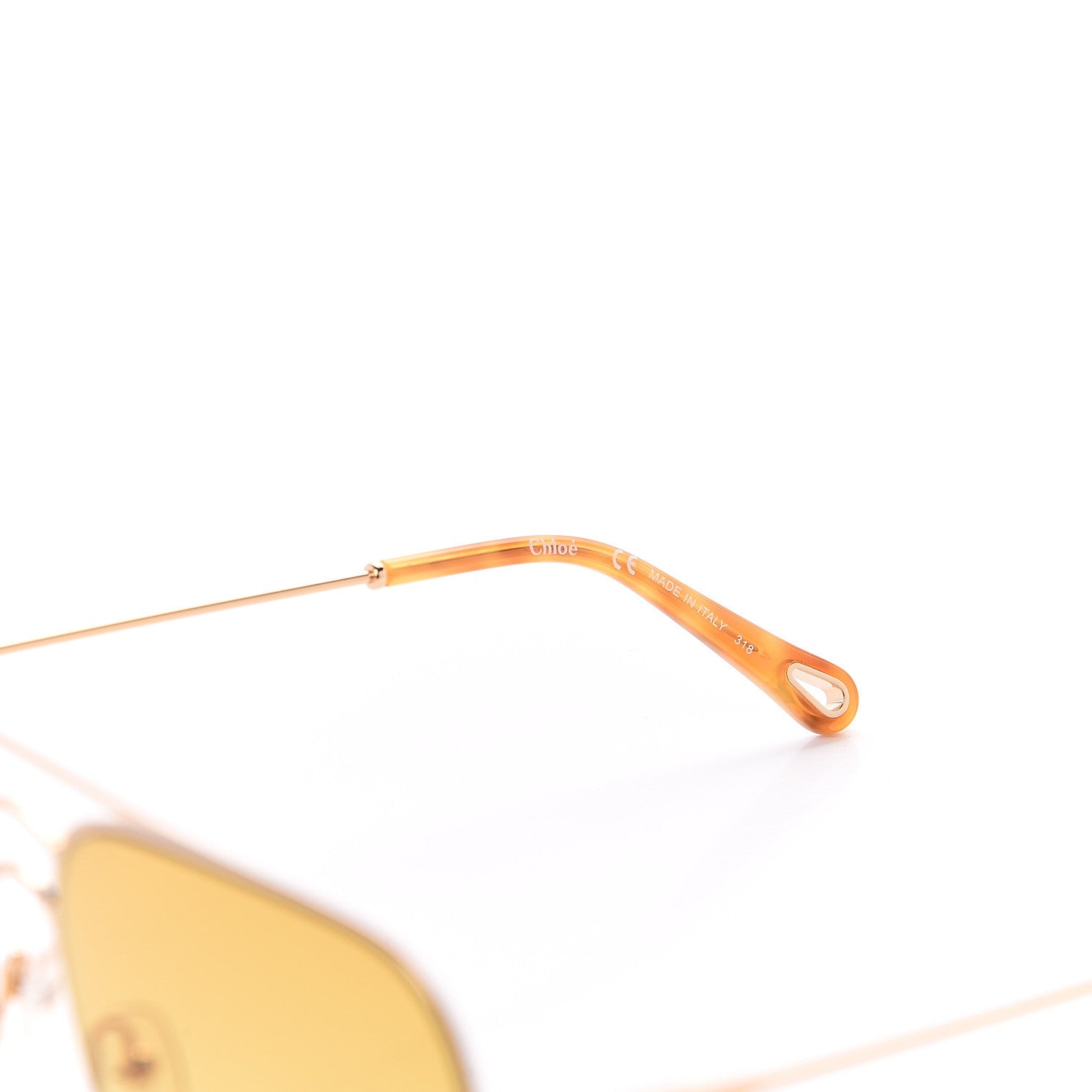 Chloe Square Aviator Sunglasses CE140S Gold Yellow 6 of 8