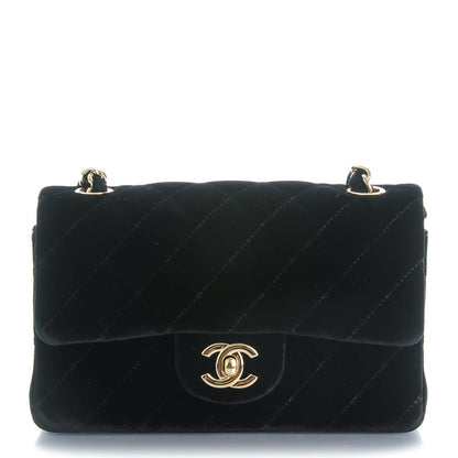 Chanel Velvet Quilted Mini Rectangular Flap Black 1 of 8