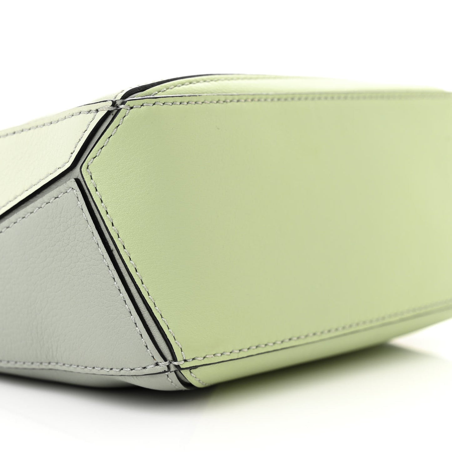 Calfskin Mini Puzzle Bag Ash Grey Light Celadon