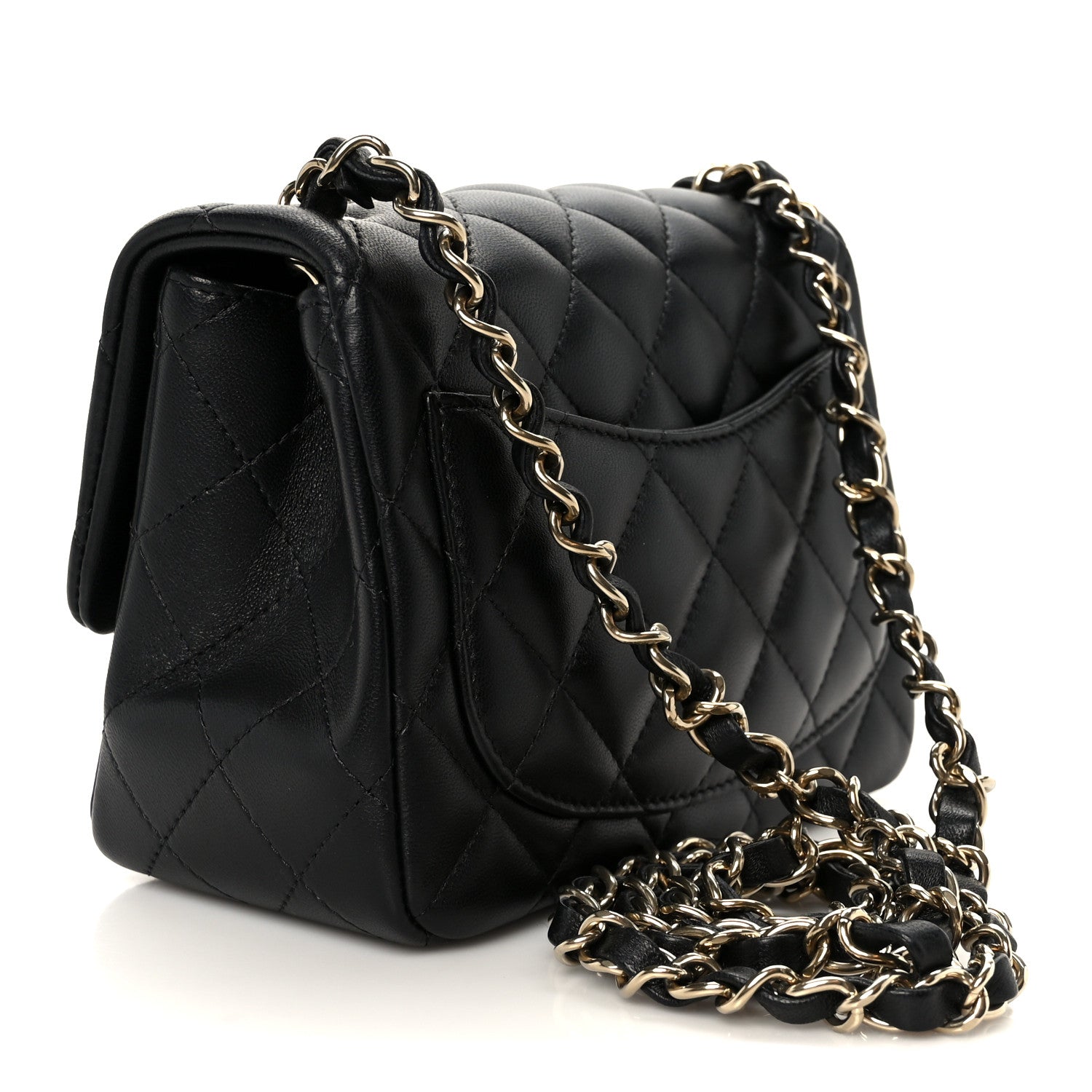 Chanel Lambskin Quilted Mini Square Flap Black 3 of 12