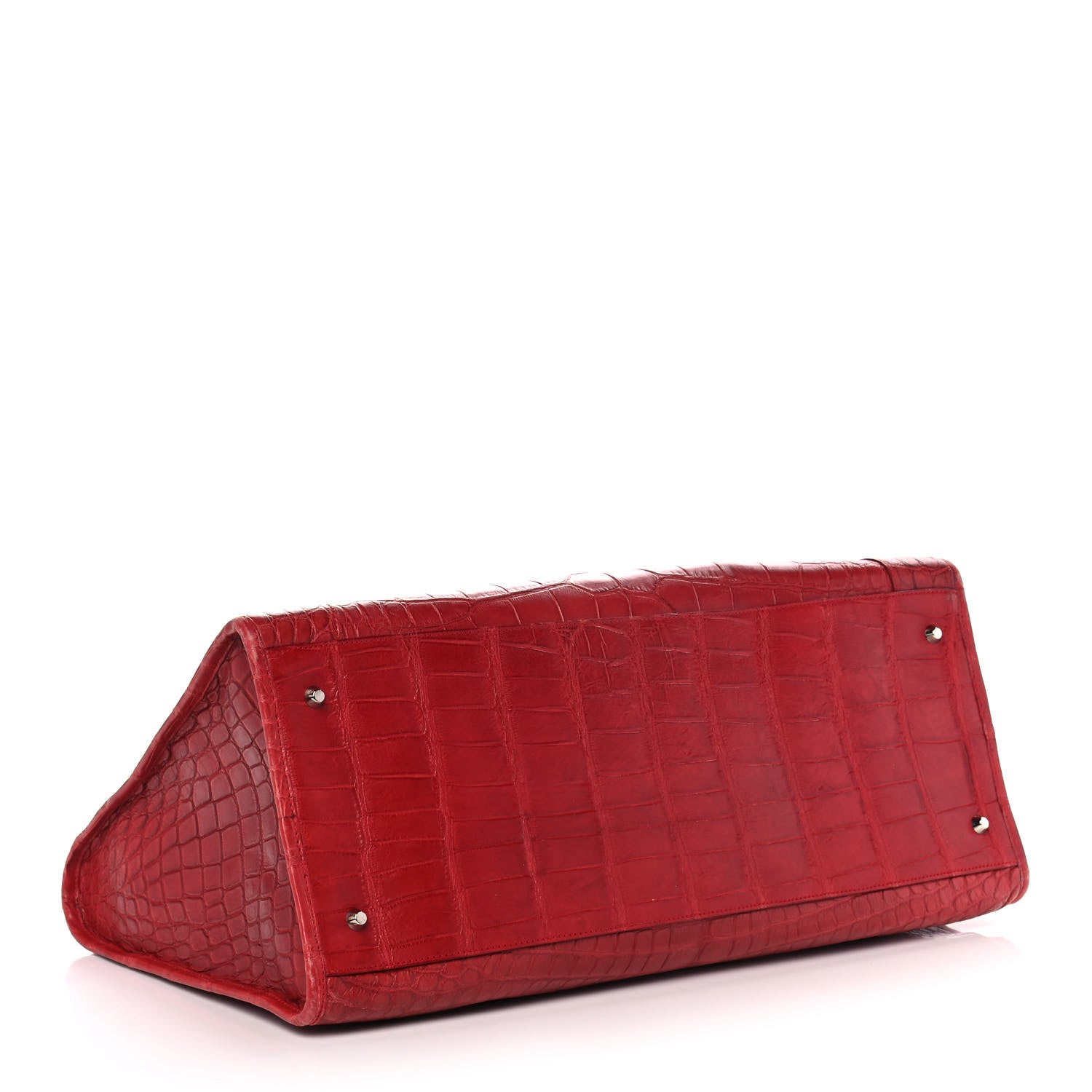 Balenciaga Crocodile Classic Silver Hardware Work Red 4 of 11