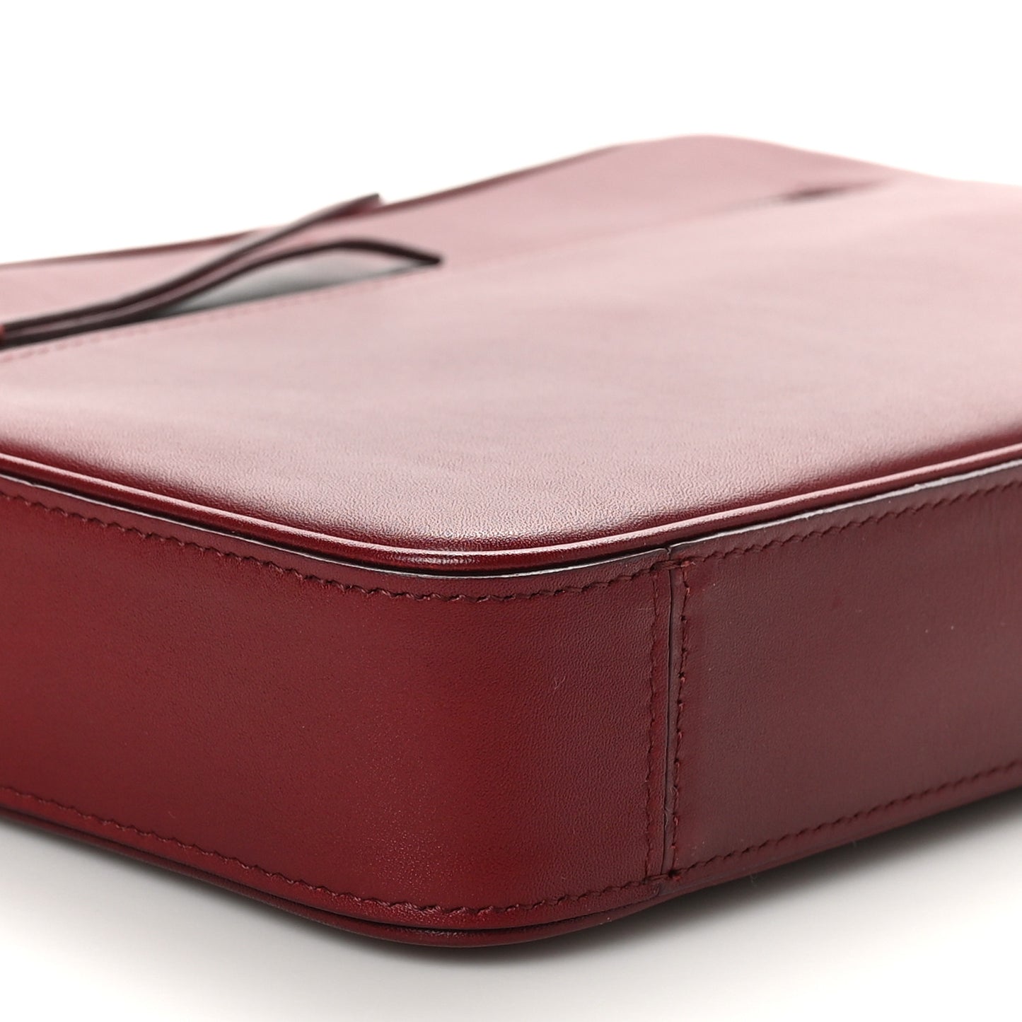 Nappa Calfskin Dragonne Pouch Clutch Rust