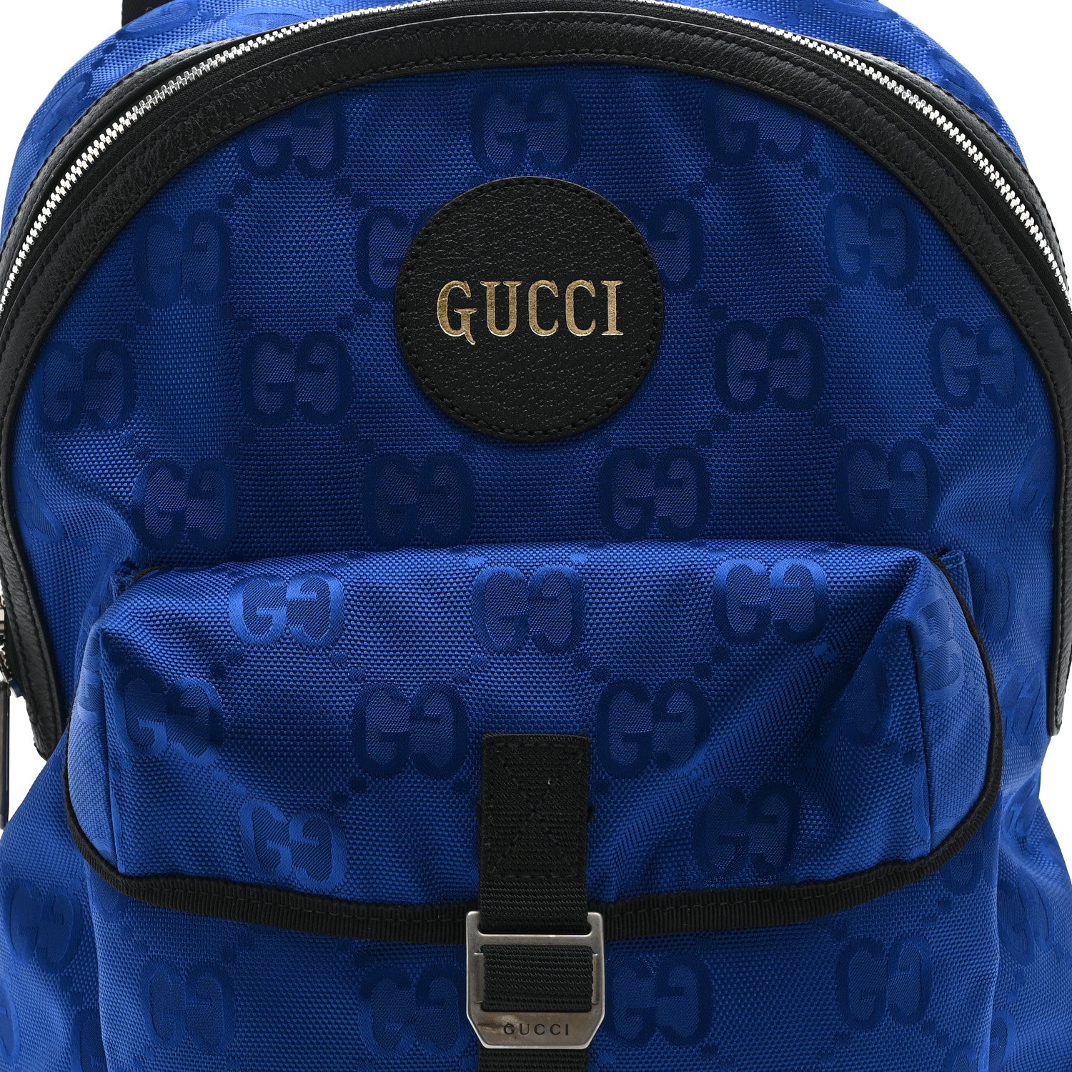 Gucci Econyl Nylon Monogram Off The Grid Backpack Guilted Blue