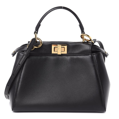 Fendi Nappa Mini Peekaboo Iconic Satchel Black 1 of 11