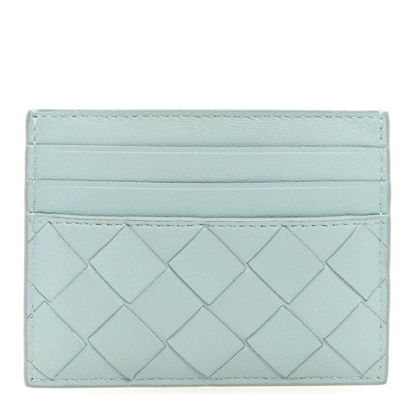 Nappa Intrecciato Card Holder Light Blue