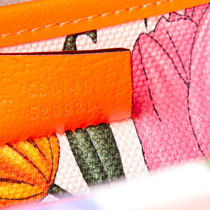 Gucci Canvas Medium Flora Tote White Multicolor Orange Fluo 7 of 11