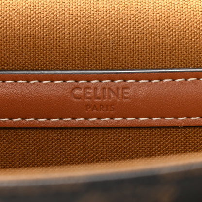 Celine Triomphe Canvas Medium Folco Bag Tan 6 of 12