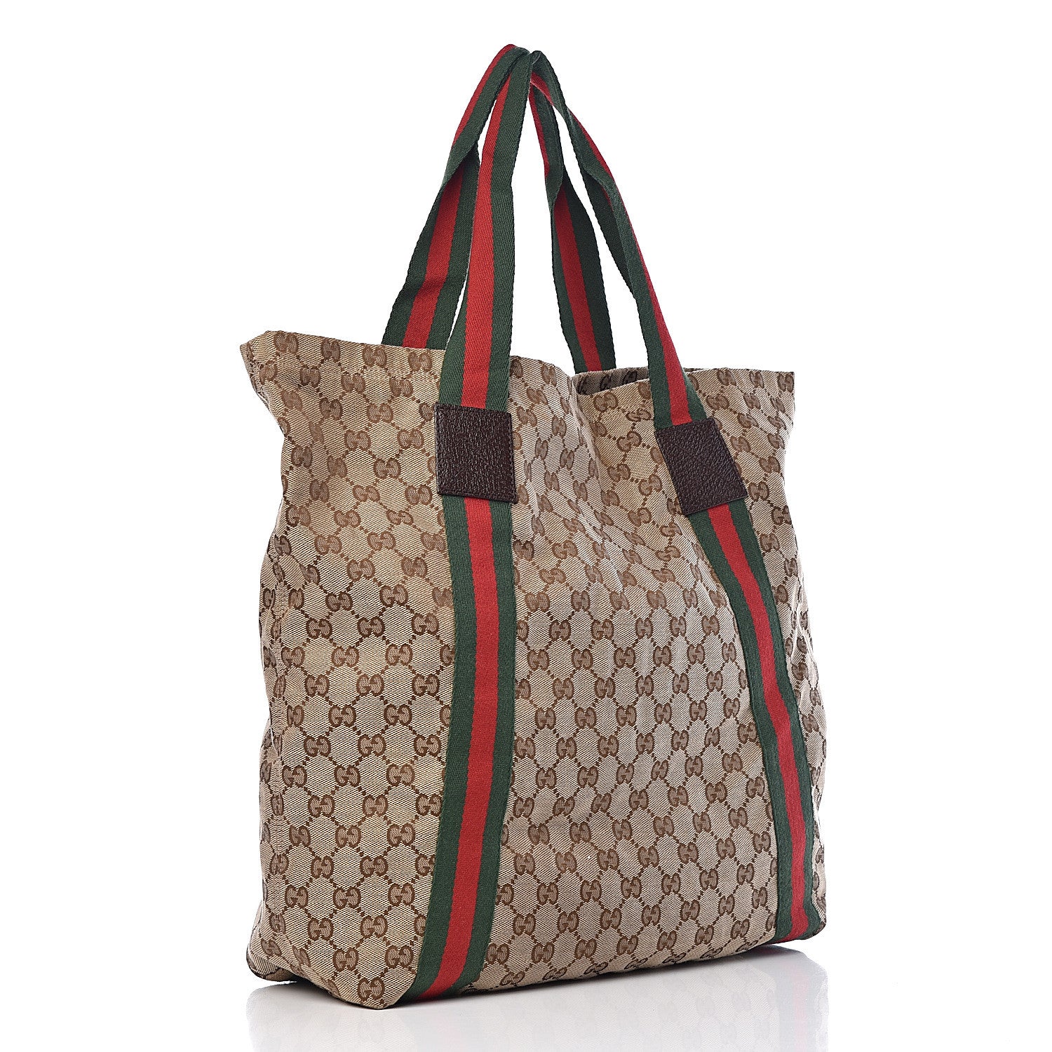 Gucci GG Monogram Medium Web Handle Vertical Tote Dark Brown 3 of 10