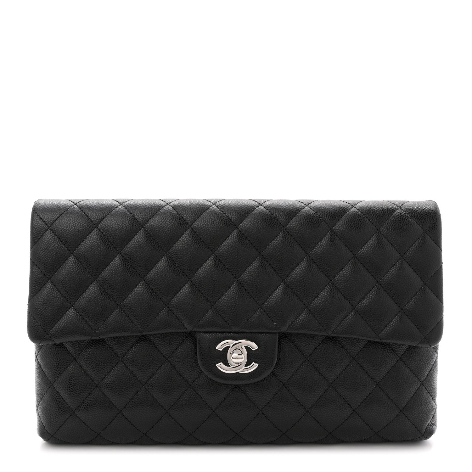 Chanel Caviar Quilted Flap Clutch Black 1 of 8