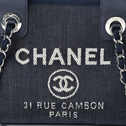 Chanel Denim Deauville Bowling Bag Dark Blue 8 of 11
