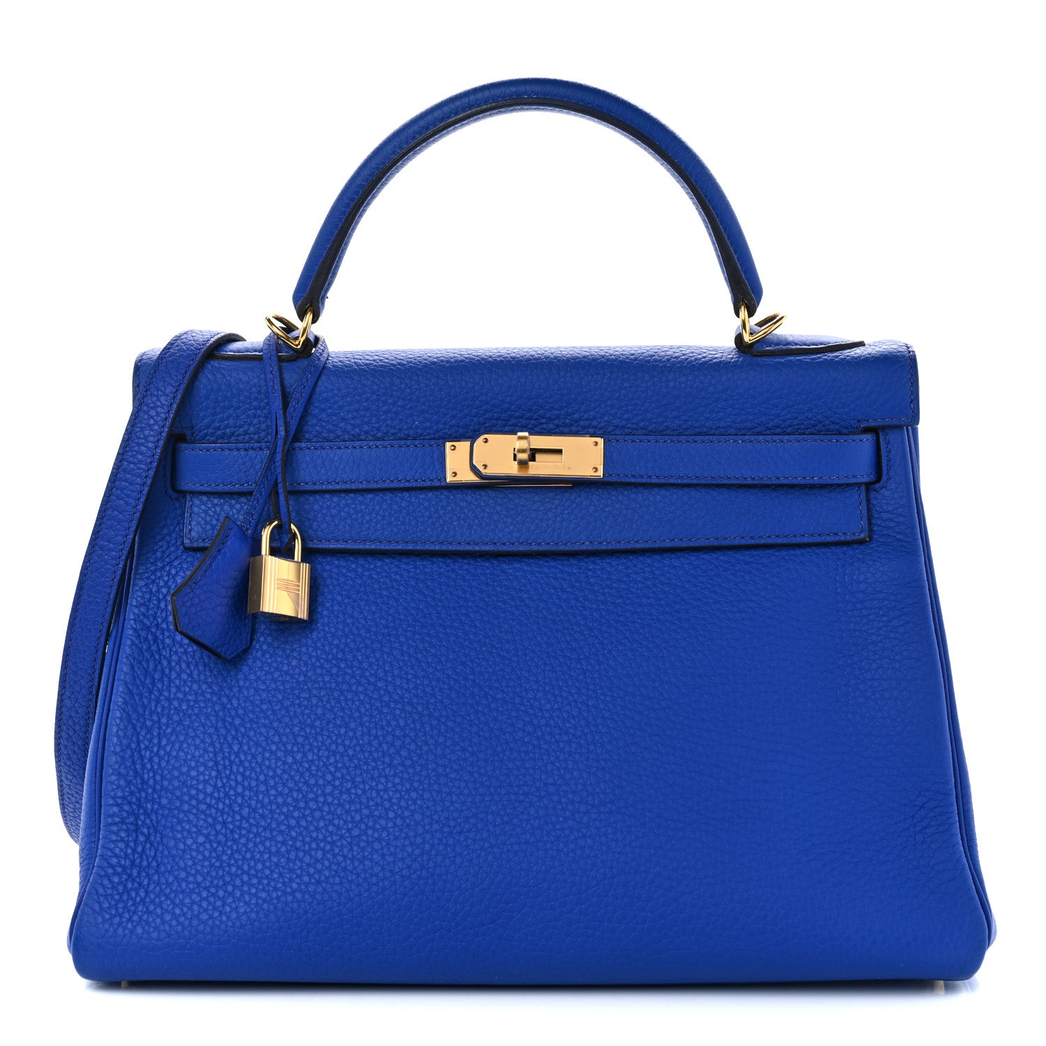 Hermes Taurillon Clemence Kelly Retourne 32 Bleu Electrique 1 of 13