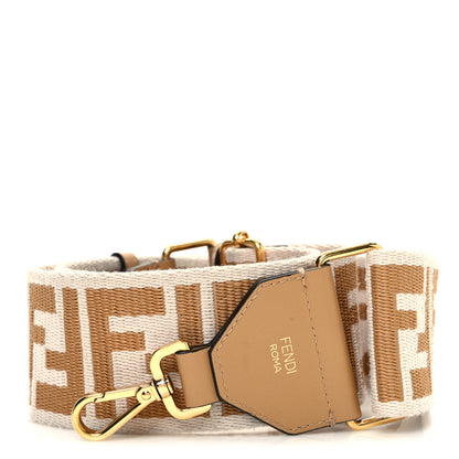 Fendi Ribbon Vitello King FF 1974 Adjustable Strap You Poudre Cuoio Miele Scuro 1 of 4