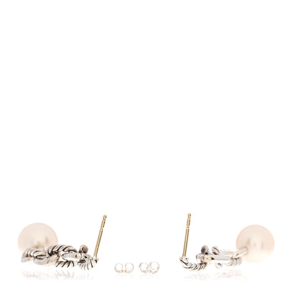 David Yurman Sterling Silver Pearl Madison Chain Drop Earrings 3 of 4