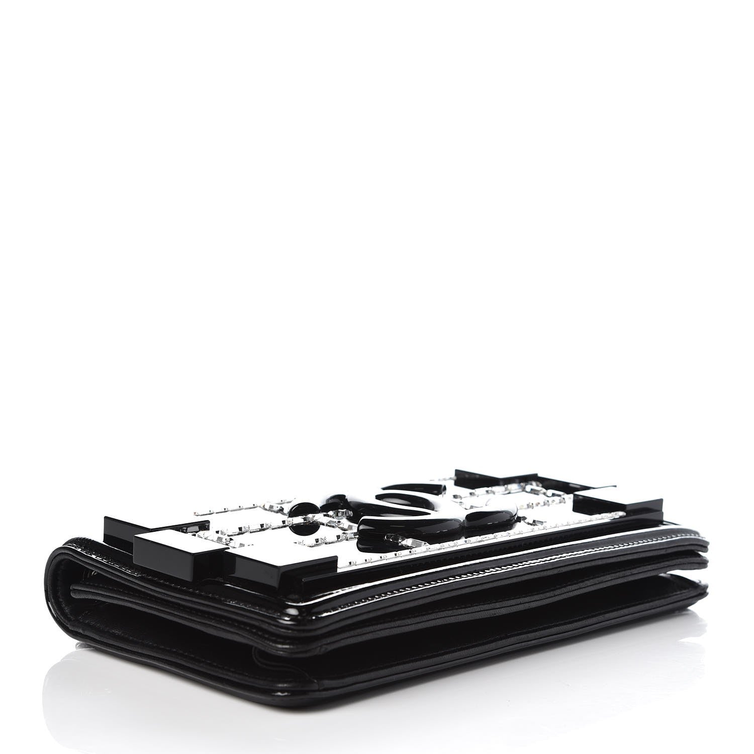 Chanel Plexiglass Patent Crystal Lego Brick Flap Black 4 of 7