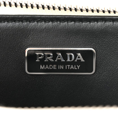 Prada Spazzolato Mini Triangle Chain Crossbody Pouch White 6 of 11