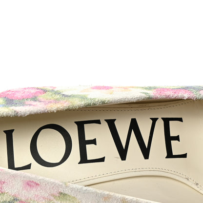 Loewe Suede Floral Toy Pumps 90 37 White Pink Multicolor 8 of 10