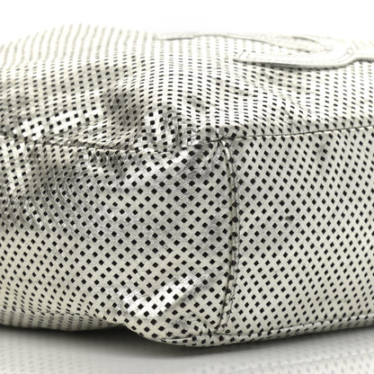 Chanel Metallic Glazed Calfskin Perforated Medium Rodeo Drive Tote Silver 9 of 11
