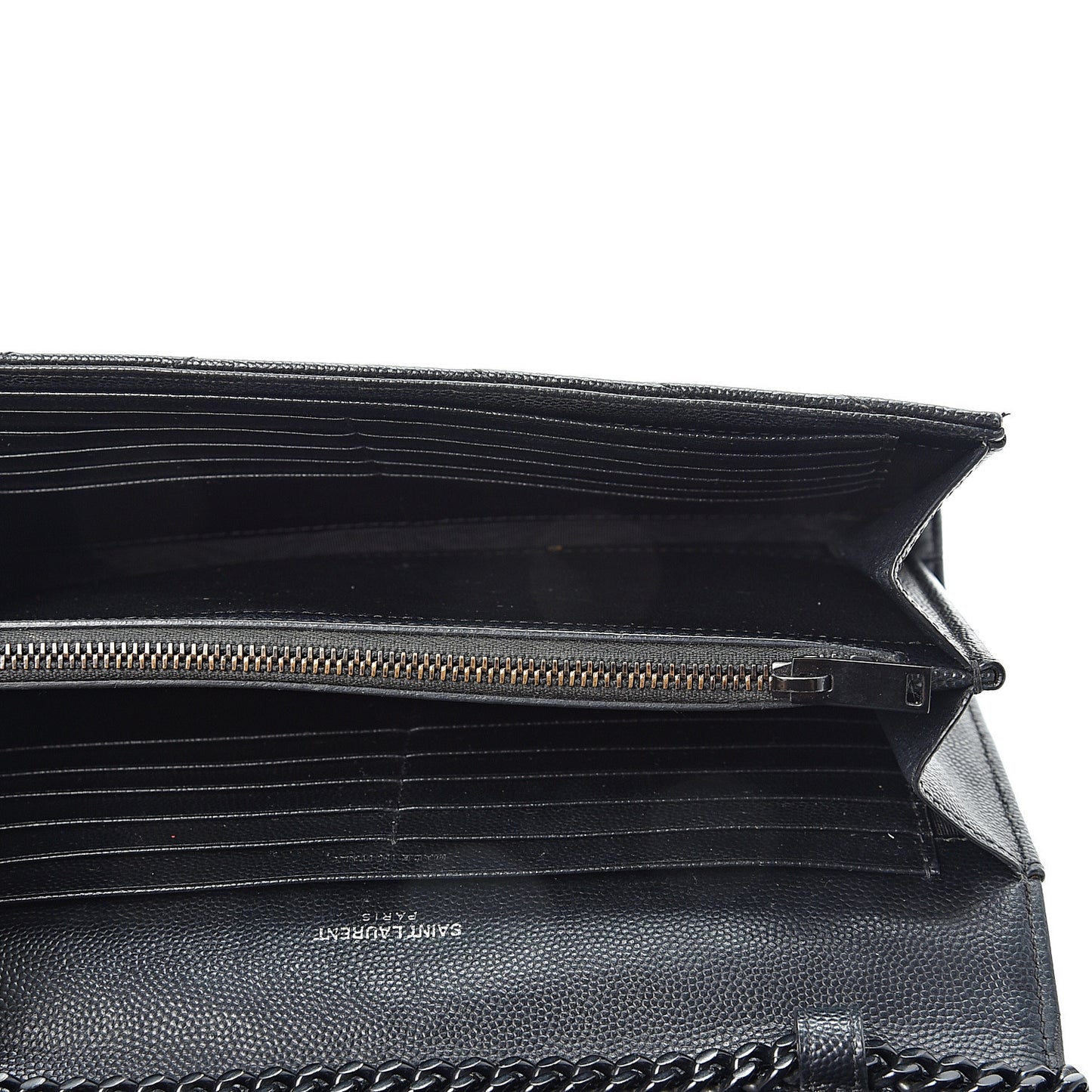 Grain De Poudre Matelasse Chevron Monogram Chain Wallet Black