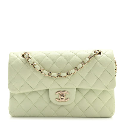 Chanel Caviar Quilted Small Double Flap Light Green 1 of 11