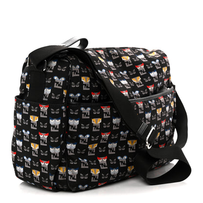 Fendi Nylon FF Monster Diaper Bag Black Multicolor 4 of 13