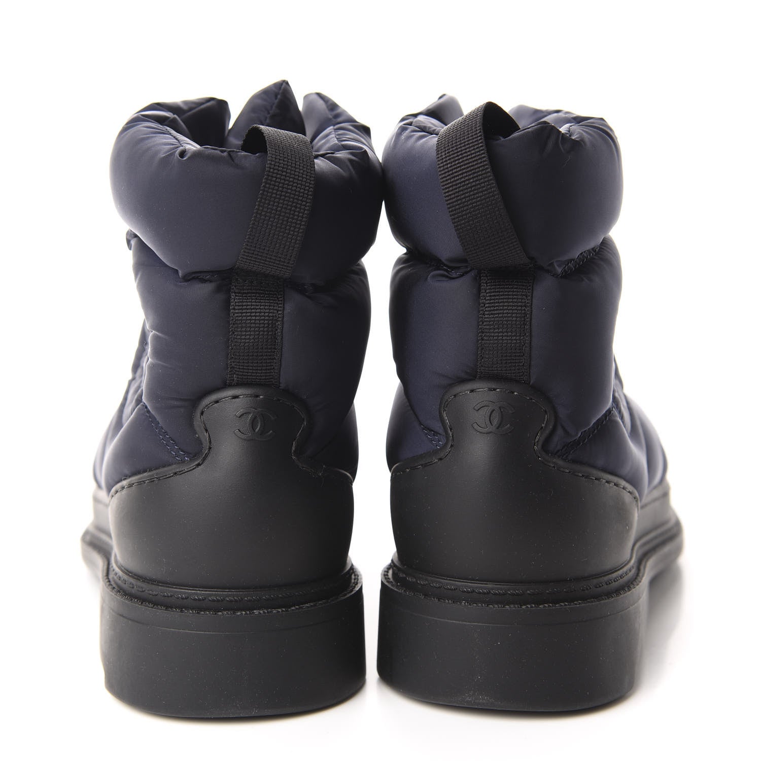 Chanel Nylon CC Short Boots 37.5 Navy Black 5 of 8