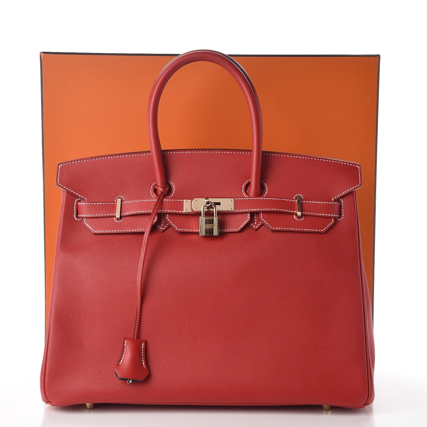 Epsom Candy Birkin 35 Rouge Casaque Bleu Thalassa