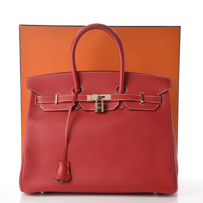 Hermes Epsom Candy Birkin 35 Rouge Casaque Bleu Thalassa 35 of 35