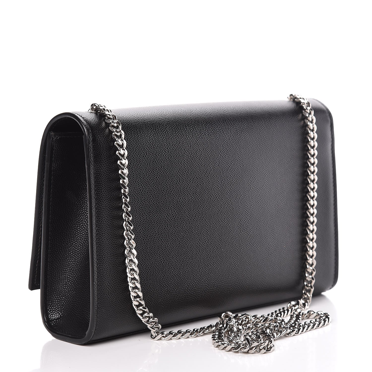 Saint Laurent Grain De Poudre Medium Classic Monogram Kate Satchel Black 3 of 10
