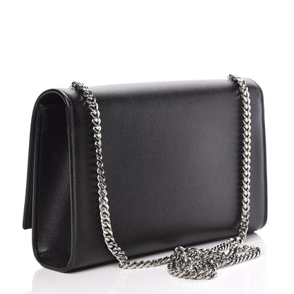 Saint Laurent Grain De Poudre Medium Classic Monogram Kate Satchel Black 3 of 10